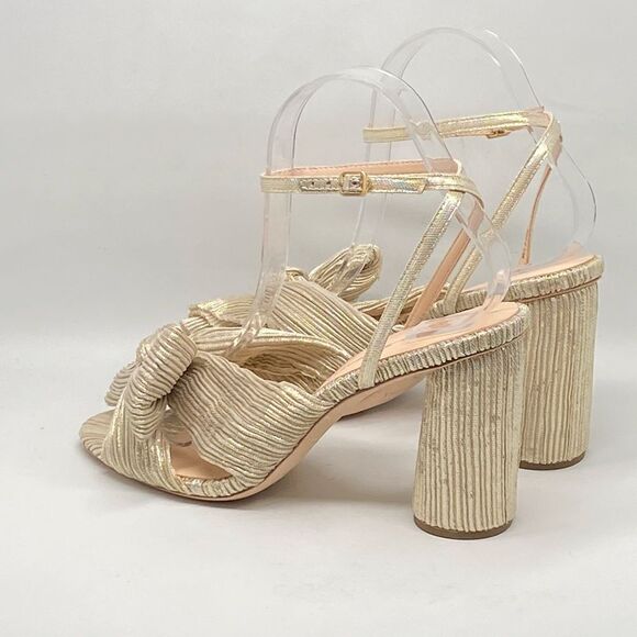 Loeffler Randall Camellia Knotted Lamé Sandals size 8 - Picture 7 of 12